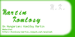martin komlosy business card